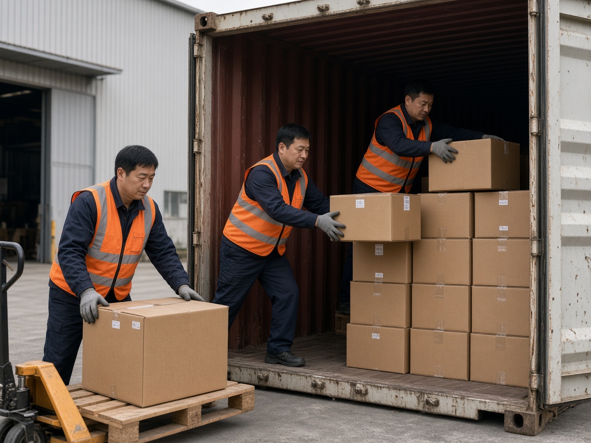 Cargo loaded into shipping container