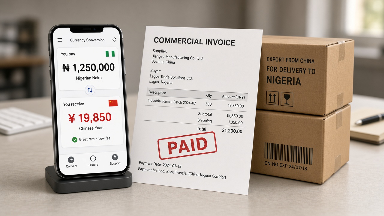 Convert Naira to RMB and pay China suppliers