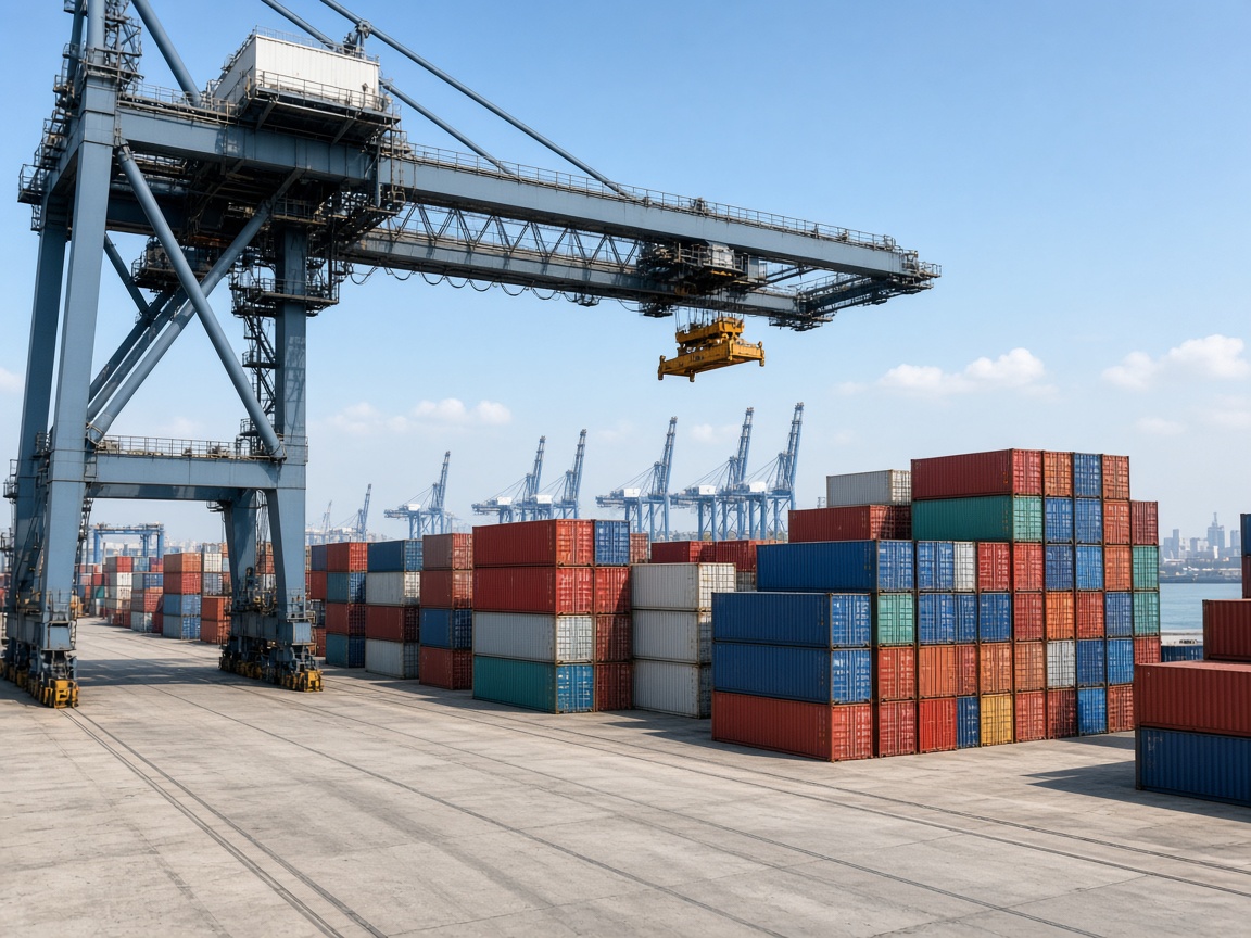 Shipping containers at port